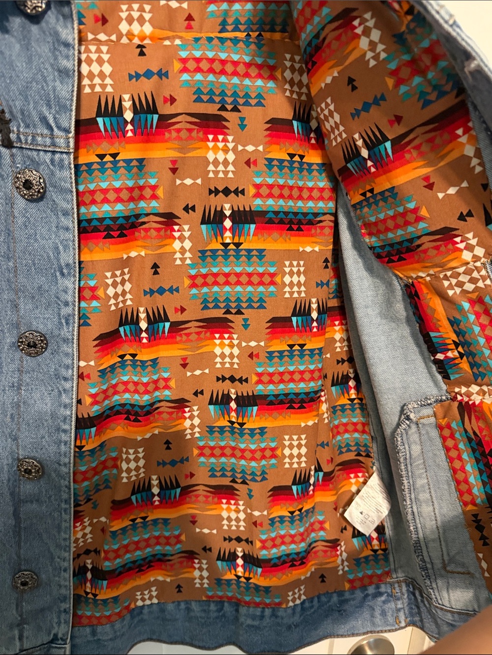 Up Cycled Artisan Made Colorful Heavily Embellished Cotton Denim Jacket - Picture 15 of 16